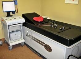 External Counterpulsation treatment bed with pneumatic cuffs and computer console